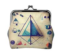 Math Geometry Geek Calculus - Carteras pequeñas para mujer, carteras para mujer, monedero para mujer, cartera pequeña para mujer, con cremallera y cierre de beso, Negro -, Talla única, Art Deco