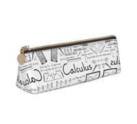 Math Geometry Geek Calculus - Estuche de piel para lápices de gran capacidad con soporte para bolígrafos con cremallera, White, Talla única, Bolsa de maquillaje