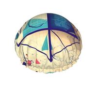Math Geometry G alculus - Gorro de baño reutilizable con estampado de cálculo, cubierta de doble capa para cabello largo y grueso, casco de 10.6 pulgadas
