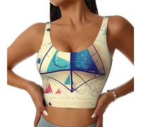 Math Geometry Geek Calculus Print - Chaleco deportivo para mujer, ligero, para yoga, fitness, apto para ejercicio y uso diario, Negro, M Corto