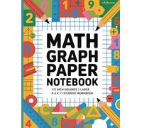 Math Graph Paper Notebook: 1/2 Inch Squares | Large 8.5 x 11 Quad Ruled Grid Workbook for Elementary Students