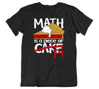 Math Is A Piece of Pi Cake Novelty Math Joke tee T-Shirt Funny Shirt Men's Man Black 3XL