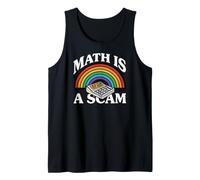 Math Is A Scam Retro Rainbow Exploding Calculator Sarcasm Camiseta sin Mangas