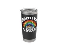 Math Is A Scam Retro Rainbow Exploding Calculator Sarcasm Vaso térmico de acero inoxidable de doble pared