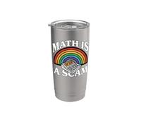Math Is A Scam Retro Rainbow Exploding Calculator Sarcasm Vaso térmico de acero inoxidable de doble pared