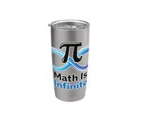 Math Is Infinite Pi Symbol Infinity Matemáticas Profesor Humor Vaso térmico de acero inoxidable de doble pared