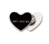 Math Kowledge - Broche de metal con forma de corazón y fórmula derivada
