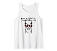 Math No Prob llama Alpaca My Calculator Divertido profesor de matemáticas Camiseta sin Mangas