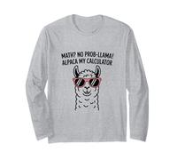 Math No Prob llama Alpaca My Calculator Divertido profesor de matemáticas Manga Larga