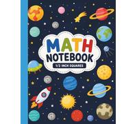 Math Notebook 1/2 Inch Squares: Galaxy Graph Paper Journal for Elementary Students | Math Practice, Homework, Equations & Geometry