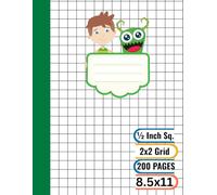 Math Notebook 1/2 Inch Squares: Graph Composition Notebook 2x2 Quad Ruled | 2 Square Per Inches Graph Paper for Math and Science Students | 8.5x11, 200 Pages / Sheets