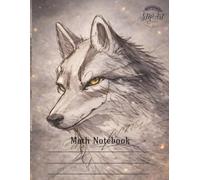 Math Notebook 1/2 Inch Squares: Lined Graph Paper Composition Notebook. Large 8.5" x 11", 2 squares per inch. Lone Wolf Covers, 110 Sheets.: Math Notebook Lone Wolf
