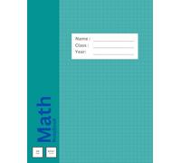 Math Notebook: 8.5"x11" Large Graph Paper Notebook 120 Pages Teal Color Paperback Cover
