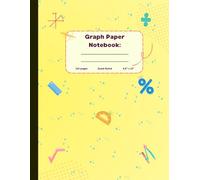 Math Notebook for Kids | Primary Graph Paper | Fun & Colorful | Stars & Math Symbols | Yellow Cover: Perfect for Elementary School Math Practice, ... Pages, 8.5" x 11", Large 0.38" Grid Blocks