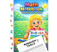 Math Notebook Multiplication Graph Paper | Factors 1-12: Large Graphing Multiplication Notebook | Math Times Table Practice Grid for Elementary School | 100 pages 50 sheets | Girl Outdoors #1