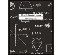 Math Notebook with Graph Paper - 7.5 x 9.25", Chalkboard Cover, 110 Pages, 1/2 Inch Squares