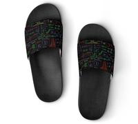 Math Plots Formulas Calculations - Pantuflas de casa para hombre, sandalias de baño, sandalias, Estilo:, 38 EU