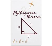 Math Theory Wall Decor Pythagorean Theorem - Geometry Educational Art Print for Study Room, Library and Classroom(Unframed,08x12inch(20x30cm))