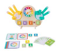 Math Toy, Counting Toy, Educational Clock, Wooden Arithmetic Board, Time Number Flash Cards, Homeschool Learning for Kids, 8,78 x 6,85 pulgadas, Multicolor, 1 Set, 52 piezas