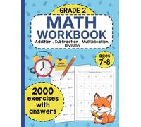 Math Workbook for Grade 2 - Addition, Subtraction, Multiplication, and Division: 2000 Exercises with Answers Covering Mixed Operations | For Kids Ages 7-8