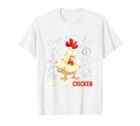 Mathemachicken, Profesor de matemáticas, Divertido Pollo matemático Camiseta gráfica económica, Hombre, Blanco, M