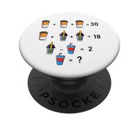 Mathematical Funny Riddle Puzzles Game Graphic Cool Designs PopSockets PopGrip Adhesivo