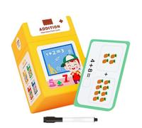 Mathematical Training Oral Arithmetic Cards, Mathematical Thinking Training Cards, Reusable Math with Erasable Pen, Addition/Subtraction/Multiplication/Division(Addition)