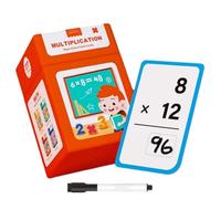 Mathematical Training Oral Arithmetic Cards, Mathematical Thinking Training Cards, Reusable Math with Erasable Pen, Addition/Subtraction/Multiplication/Division(Multiplication)