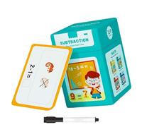 Mathematical Training Oral Arithmetic Cards, Mathematical Thinking Training Cards, Reusable Math with Erasable Pen, Addition/Subtraction/Multiplication/Division(Subtraction)