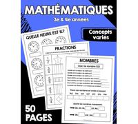 Mathématiques Concepts variés: 50 pages de pratique pour les élèves de 3e et 4e
