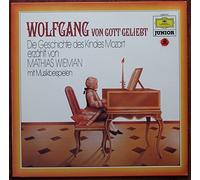 Mathias Wiemann - WIEMANN, MATHIAS / WOLFGANG VON GOTT GELIEBT / Die Geschichte des Kindes Mozart erzählt von MATHIAS WIEMANN mit Musikbeispielen / 1958/ Bildhülle mit ORIGINAL Firmen-Werbe-Beilage / Deutsche Grammophon JUNIOR # 2546 014 / Deutsche Pressung / 12" Vinyl Langspiel Schallplatte