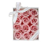 Mathilde m Caja de 12 rosas en hojas de jabón desechables, perfumadas, jabones, perfume rosa.