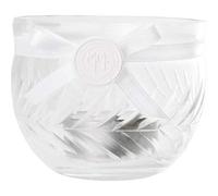 MATHILDE M. Portavelas Adelaide Photophore de cristal con vela y cinta blanca satinada