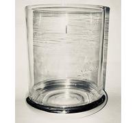 Mathilde M - Portavelas metálico de plata, de cristal, 10 x 8 cm