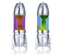 Mathmos Fireflow Candle Lava Lamp Plateada - Juego de 2 (Violeta/Naranja & Azul/Amarillo)