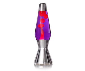 Mathmos Lámpara de lava Astro Plata | Inventores británicos del clásico de diseño de 1963 | Lámpara de lava Violeta/Rojo fabricada a mano en Gran Bretaña según estrictas normas de seguridad