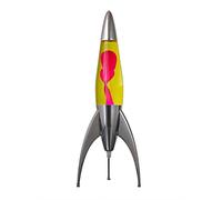 Mathmos Lámpara de lava cohete Telstar plateada Inventores de la lámpara de lava | Lámparas Amarillo y Rojo en metal moldeado cromado, rellenadas a mano en Gran Bretaña