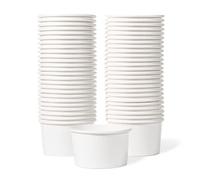 MATICAN Vasos de papel para helado - 50 cuencos desechables de 5.5 onzas para alimentos calientes o fríos, suministros de fiesta de 5.5 onzas, tazas de dulces para Sundae, yogur congelado, sopa, color