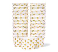 MATICAN Vasos de papel para helado - 50 cuencos desechables de 9 onzas para alimentos calientes o fríos, suministros de fiesta de 9 onzas, tazas de dulces para Sundae, yogur congelado, sopa, lunares