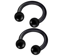 MATIGA 2 Piezas de acrílico Calibre 16 5/16 8 mm Pendientes de Herradura Piercing Joyería Helix Rook Daith Cejas Cartílago 3 mm Bola Más Opciones
