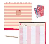 Matilda Moo Calendario de pared familiar 2025, calendario de pared para 5 personas, calendario de planificación del hogar 2025, calendario de cocina 2025, enero a diciembre de 2025, calcomanías de