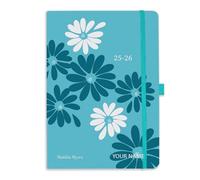 Matilda Myres 2025-2026 A5 Agenda Diario - JULIO 2025 a JULIO 2026 (En inglés) - Verde azulado con nombre