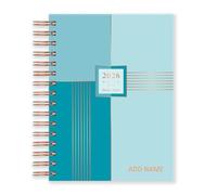 Matilda Myres Agenda 2021 tamaño A5 con espiral de oro rosa, día por página, color gris con iniciales