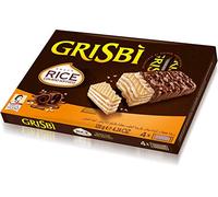 Matilde Vicenzi Grisbi Snack Arroz con Riso Soffiato Galletas Oblea con crema de leche cubierta con chocolate y arroz hinchado, 120 g (4 x 30 g)