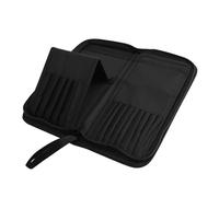 MATILLADO DE MAQUILLO CIBILLO VIAJE-Organizador cosmético de pie de 15 hoyos, Pouch de lona | Caso de almacenamiento de cremallera portátil para cepillos, herramientas de belleza, artículos de tocador