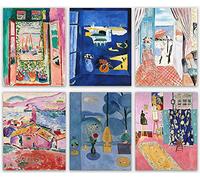 Matisse - Juego de 6 pósteres estéticos de Henri Matisse para decoración estética de habitación, póster de exposición de arte, pósteres rosados, arte enmarcable, lindo grupo de impresiones