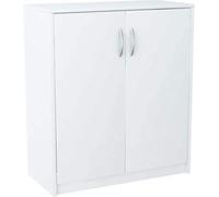 MATKAM Cajonera 2 Puertas Alto Ancho Prof. 85 x 74 x 35 cm UNA balda Interior de Material a Base de Madera Tiradores en Aspecto de Metal Satinado Bisagras de Metal (Blanco)