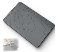 Matmend Bath Mat, Absorbent Diatomaceous Earth Stone Mats, Diatomaceous Earth Shower Stone Bath Mat, Non-Slip, Quick Drying, for Bathroom Floor (Gray,23.6 * 35.4in)