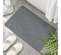 Matmend Bath Mat, Matmend Stone Bath Mat Diatomaceous Earth Quick Drying Non Slip Shower Mats, Entryways & Wet Areas (Dark Gray,40 * 60CM)