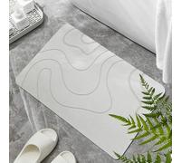 Matmend Bath Mat, Matmend Stone Bath Mat Diatomaceous Earth Quick Drying Non Slip Shower Mats, Entryways & Wet Areas (Light Gray,80 * 120CM)